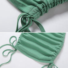 Load image into Gallery viewer, New Slim Drawstring Pleated Dress
