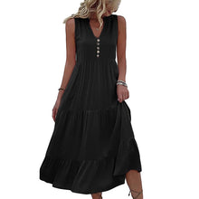 Load image into Gallery viewer, Button Detail Layered Hem Smock Dress
