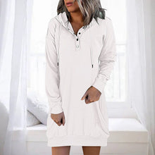 Load image into Gallery viewer, Solid Color Mid-length Hooded Sweater
