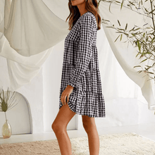 Load image into Gallery viewer, Round Neck Plaid Dress

