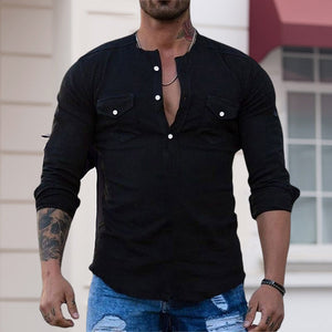Solid Color Slim Fit Long Sleeve T-Shirt