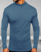 Load image into Gallery viewer, Men&#39;s Gray Cotton Turtleneck Sweaters
