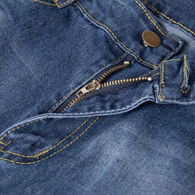 Load image into Gallery viewer, Fashionable denim tripped jeans
