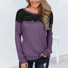 Load image into Gallery viewer, Lace Panel Solid T-Shirt
