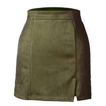 Load image into Gallery viewer, Women&#39;s High Waist Faux Suede Bodycon Mini Skirt
