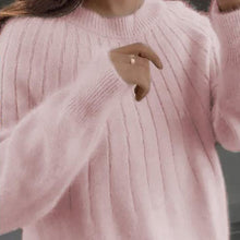 Load image into Gallery viewer, Cashmere Solid Color Fluffy Knitting Sweater

