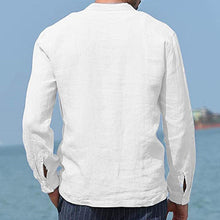 Load image into Gallery viewer, Men&#39;s Linen Casual Long Sleeve Solid Color Shirt
