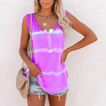 Load image into Gallery viewer, Casual Tie-dye Button Tank Top
