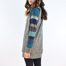 Load image into Gallery viewer, Striped Printed Crew Neck Oversized Sweatshirt
