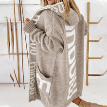 Load image into Gallery viewer, Loose Long Cardigan With Letter Print
