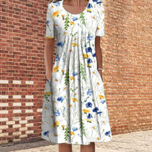 Load image into Gallery viewer, Crew Neck Printed Casual Dress
