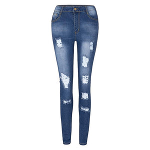 Fashionable denim tripped jeans