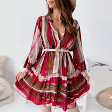 Load image into Gallery viewer, Printed V-Neck Pleated Skirt
