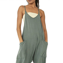 Load image into Gallery viewer, Solid V-Neck Sling Pocket Jumpsuit
