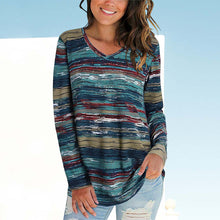 Load image into Gallery viewer, Contrast Striped Long Sleeve T-Shirt
