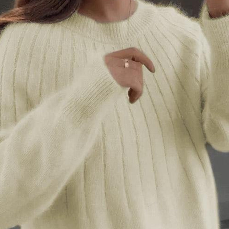 Cashmere Solid Color Fluffy Knitting Sweater