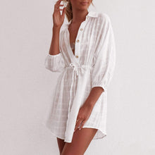 Load image into Gallery viewer, Lapel Single-Breasted Pumped Beach Dress
