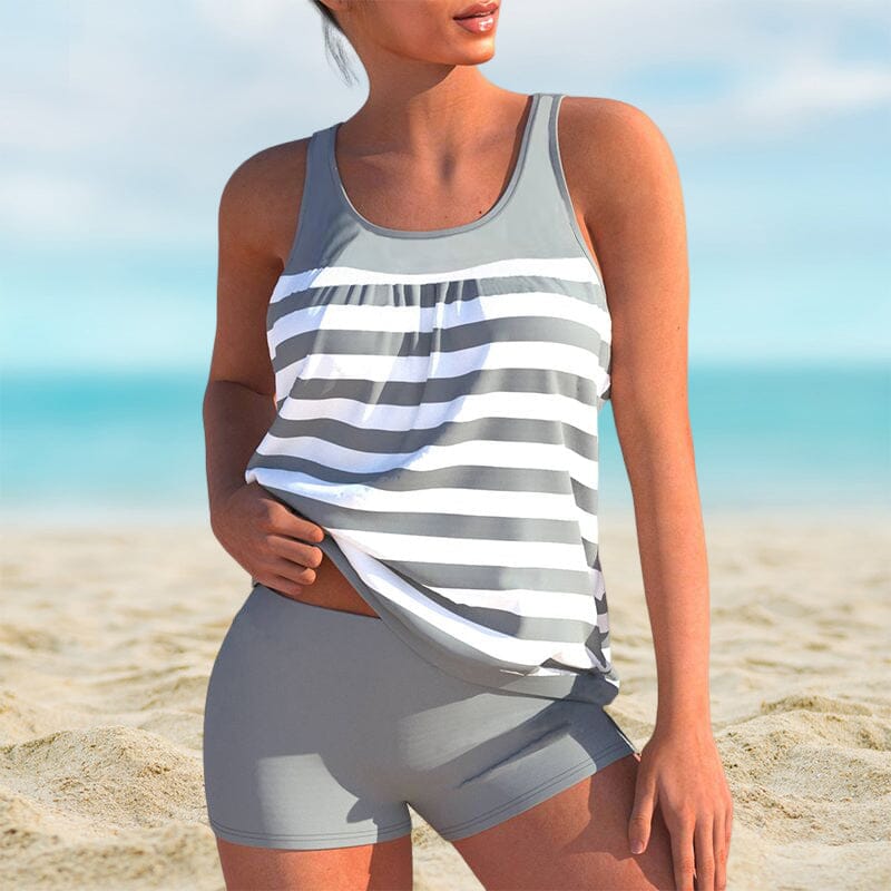 Striped Print Swimsuit