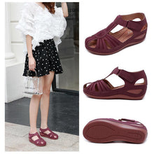 Load image into Gallery viewer, Hollow Out Lightweight Breathable Velcro Pure Color Sandals
