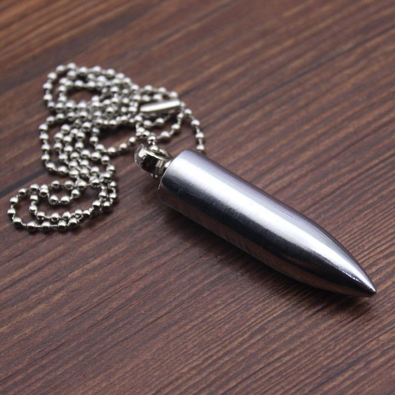 Pendant Lighter Bullet Shaped Necklace