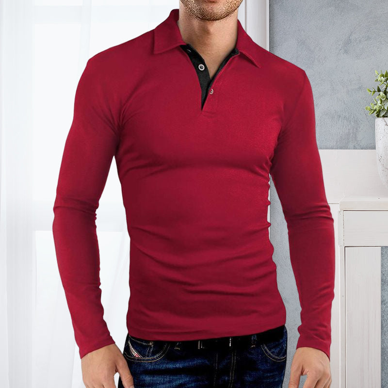 Long Sleeve Lapel Polo T-shirt