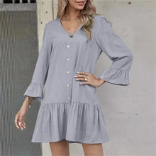 Load image into Gallery viewer, Pleated Bell Sleeve Dress
