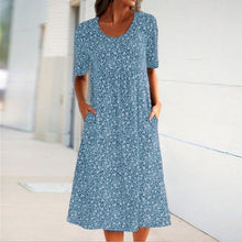 Load image into Gallery viewer, Floral Crew Neck Beach Dress
