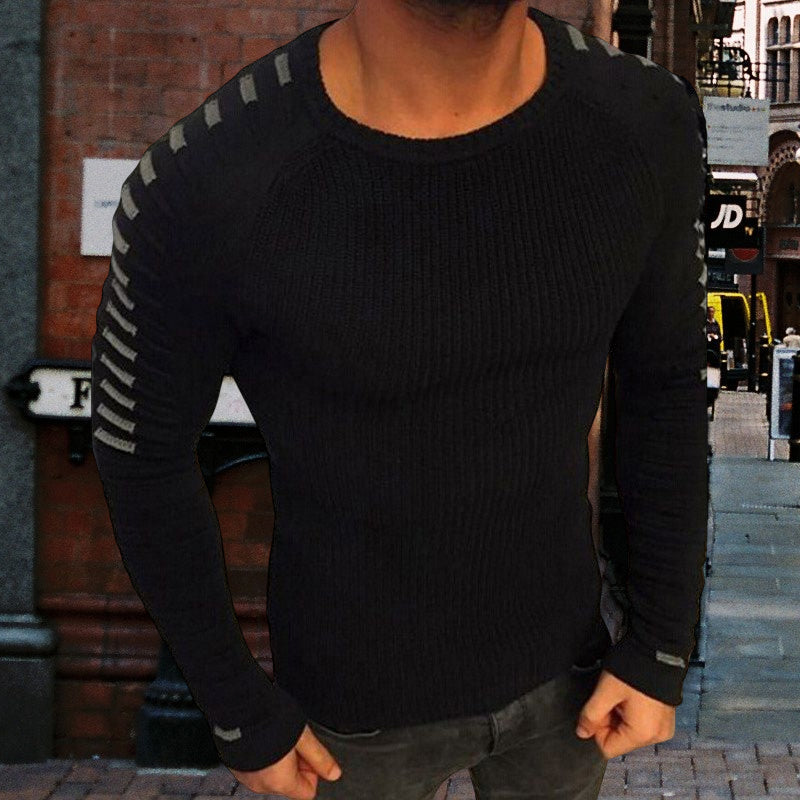 Long-sleeved Crewneck Knitted Sweater