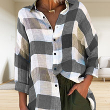 Load image into Gallery viewer, Women&#39;s Printed Long-sleeved Shirt Loose Plaid Shirt
