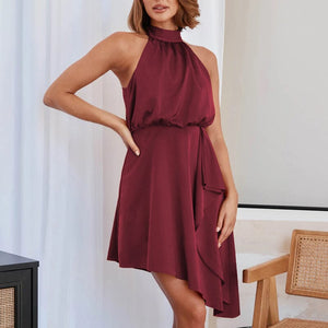 Irregular Halter Neck Dress