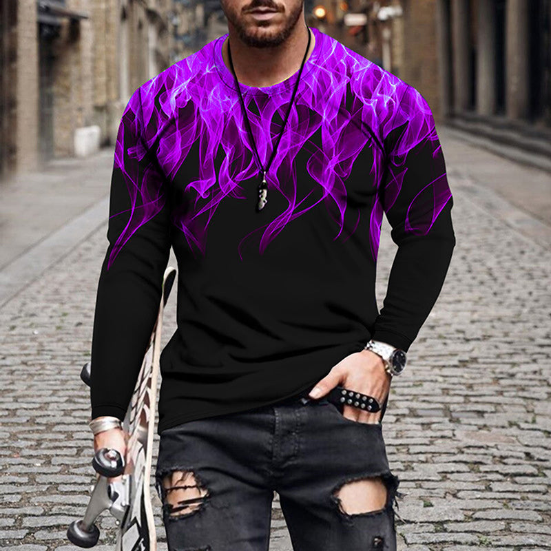 Flame Print Long Sleeve T-Shirt