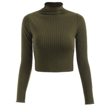 Load image into Gallery viewer, Half Turtleneck Solid Color Long Sleeve Knit T-Shirt
