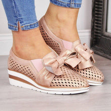 Load image into Gallery viewer, Women Casual Leather Flats BOWKNOT SNEAKERS
