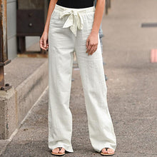 Load image into Gallery viewer, Summer Elastic Lace Up Straight Pants

