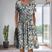 Load image into Gallery viewer, Floral Crew Neck Midi Shift Dress
