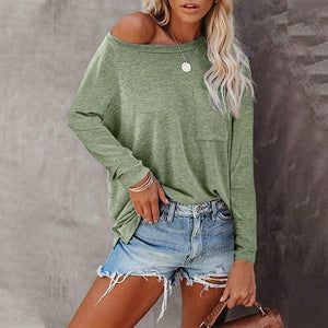 Pocket Slit Long Sleeve T-Shirt