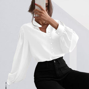 Button Up Stand Collar Long Sleeve Shirt