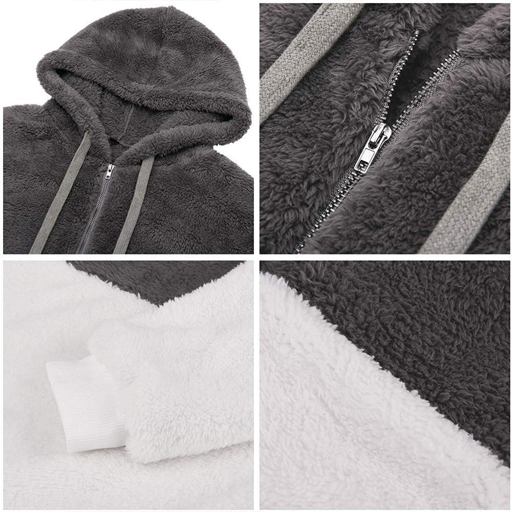 Fluffy hoodie with zipper
