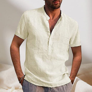 Men Cotton Button Shirt with Pocket