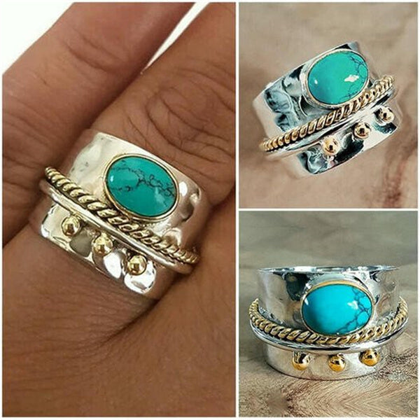 Withinhand Sterling Silver Turquoise Wide Band Ring