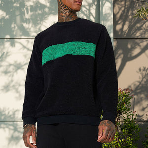 Plush Stand Collar Loose Sweater