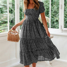 Load image into Gallery viewer, Puff Sleeve Floral Long Dress
