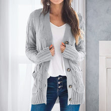 Load image into Gallery viewer, V Neck Long Sleeve Casual Cardigan Jacket

