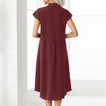 Load image into Gallery viewer, Women&#39;s Button-down Cotton Linen Loose Dress
