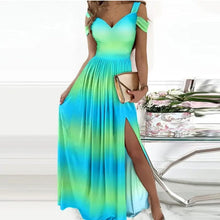 Load image into Gallery viewer, Off-the-shoulder V-neck Slit Dress
