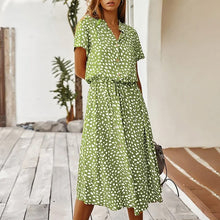 Load image into Gallery viewer, Polka Dot Short Sleeve Shirt Collar
