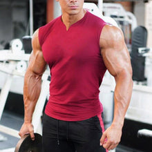 Load image into Gallery viewer, Men&#39;s Summer Single-colored Sports Vest with V-neck
