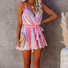 Load image into Gallery viewer, Rainbow Color Cami Mini Dress
