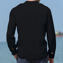 Load image into Gallery viewer, Men&#39;s Linen Casual Long Sleeve Solid Color Shirt
