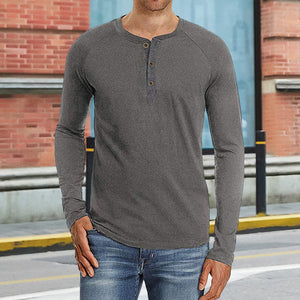 Henley Pullover Long Sleeve T-Shirt